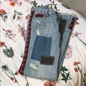 Free People Patch Jeans